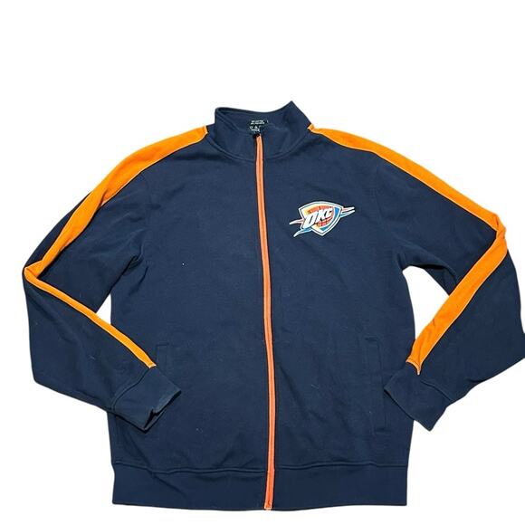 NBA OKC Thunder Navy and Orange Track Jacket in Adult Large with Logo - Picture 1 of 6
